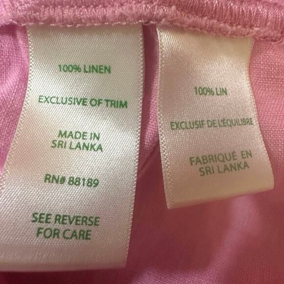 Lilly Pulitzer Solid Pink Scalloped Linen Shorts Sz. XL - Picture 4 of 4